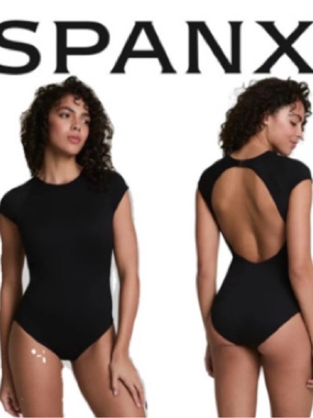 SPANX Swim NWT Shape Pique hug neck short sleeve one piece